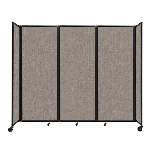 Room Divider 360 Folding Portable Partition 8'6" x 7'6" Warm Pebble Fabric
